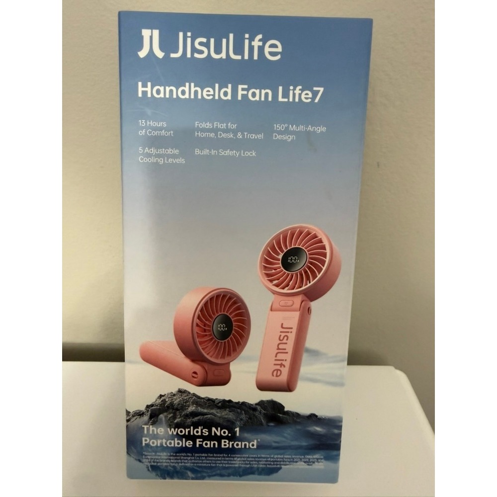 JisuLife Handheld Fan Life7 Unisex OS Pink 3600mAh 5 Speeds Folding NWT